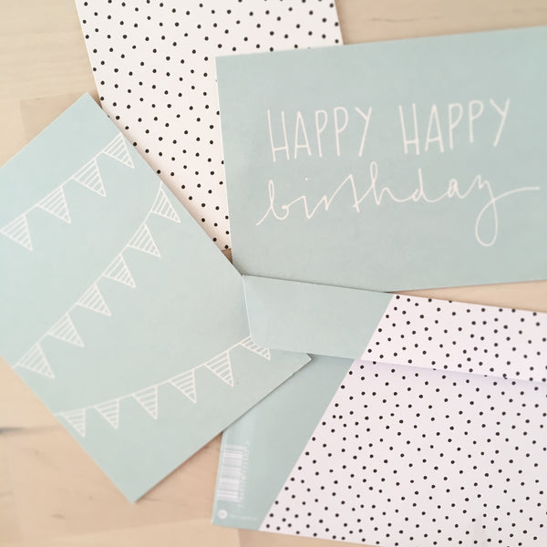 160 Happy Birthday Karten Set – Inkl. Umschläge & Aufkleber, 20 Designs, Dicker Karton
